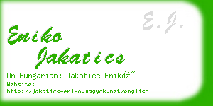 eniko jakatics business card